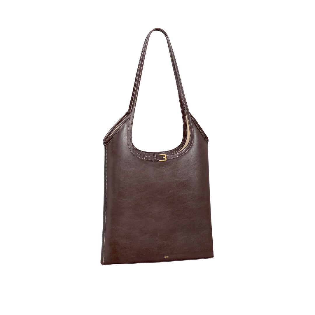 JW PEI Brooke Belted Embellished Shoulder Tote Bag - Dark Brown by JW PEI