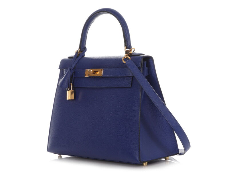 Reference only, different item: Hermes Bleu Electrique Epsom Sellier Kelly 28 Gold Hardware, 2018; website photo 4