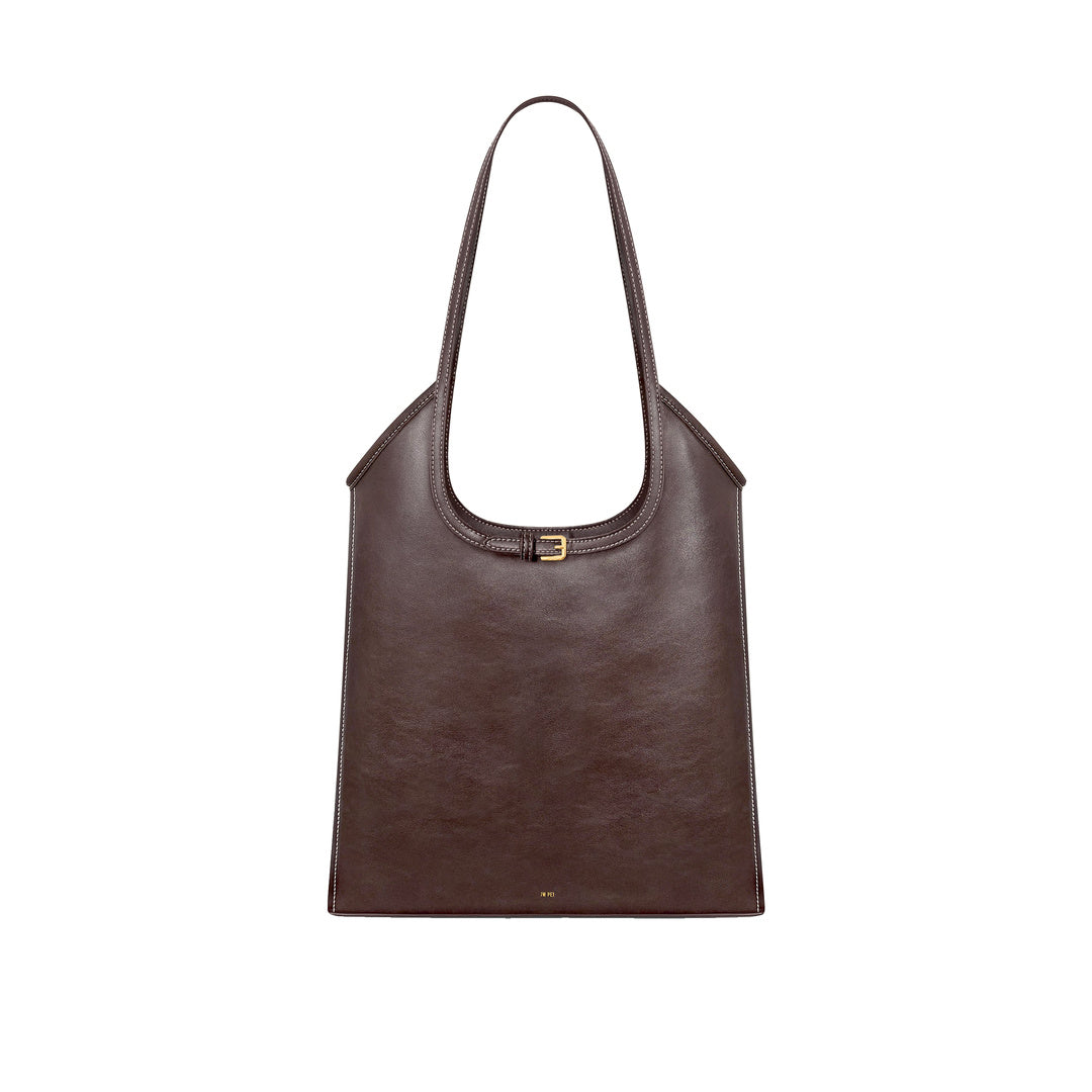 JW PEI Brooke Belted Embellished Shoulder Tote Bag - Dark Brown by JW PEI