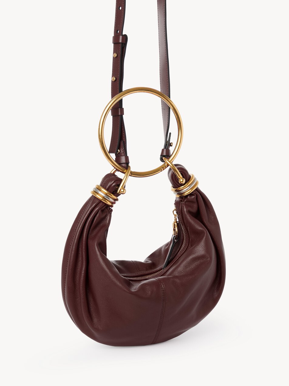 CHLOE Small Bracelet Hobo bag in grained leather Grenat by CHLOE