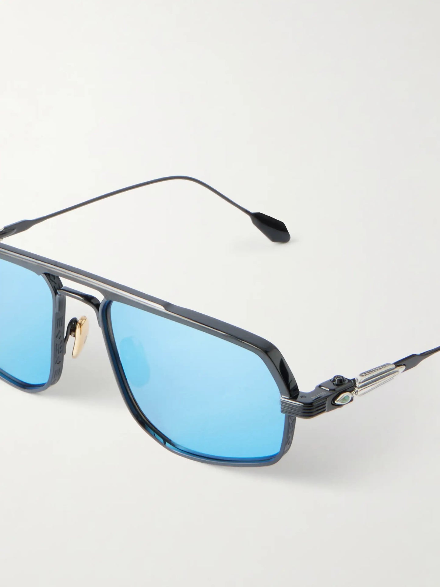 Jacques Marie Mage Kalispell Aviator Sunglasses – Black Titanium & Blue Lens Edition