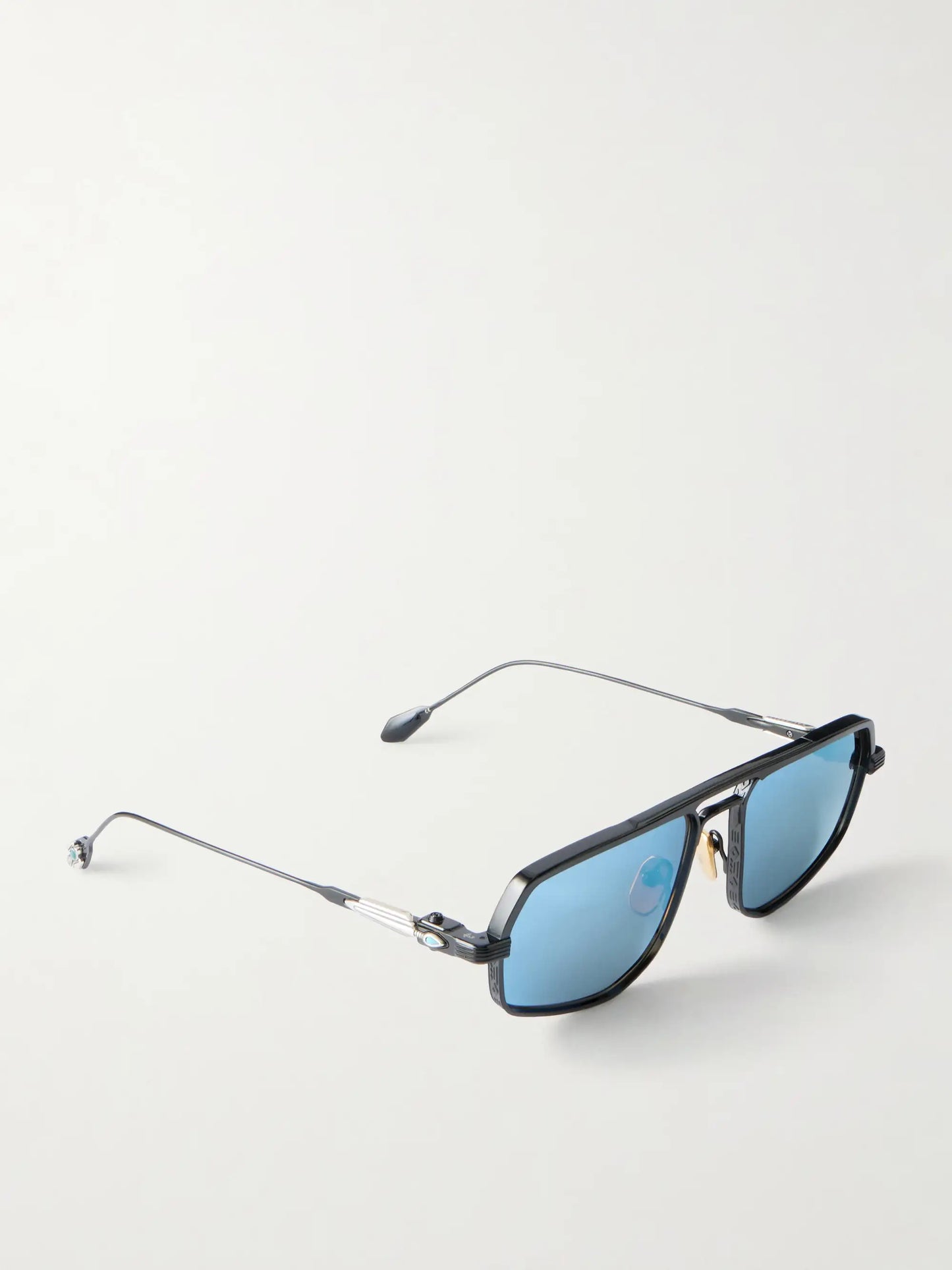 Jacques Marie Mage Kalispell Aviator Sunglasses – Black Titanium & Blue Lens Edition