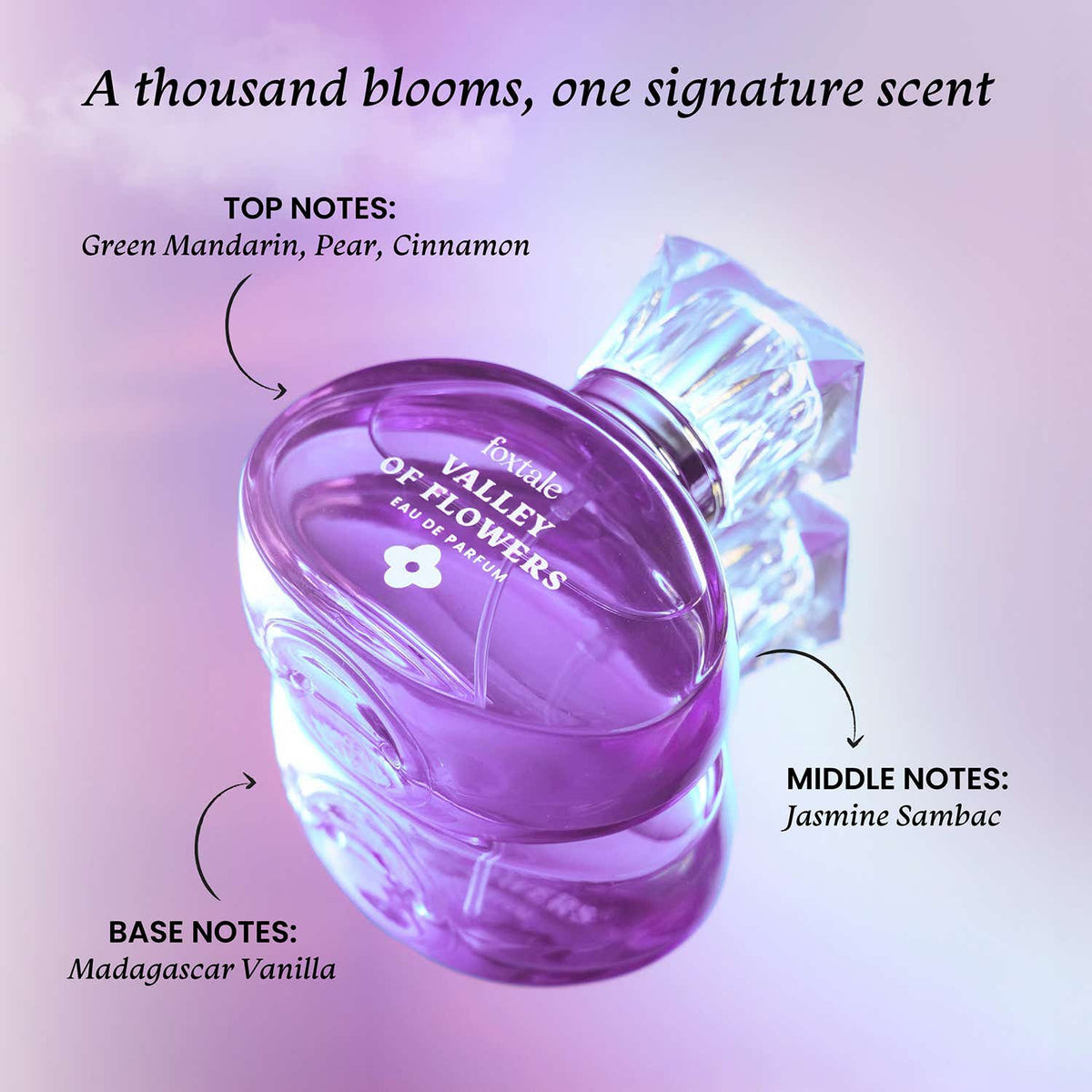 Foxtale Valley of Flowers Perfume, Long-Lasting Eau de Parfum (50 ml)