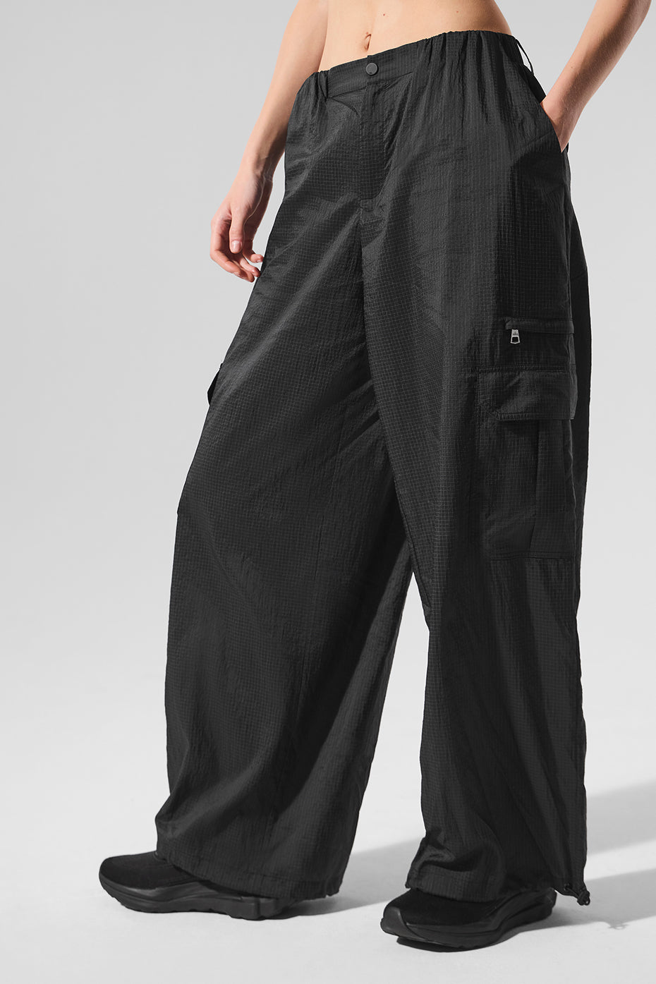 Sheer Game Time Wide Leg Jogger - Black (W54212R)