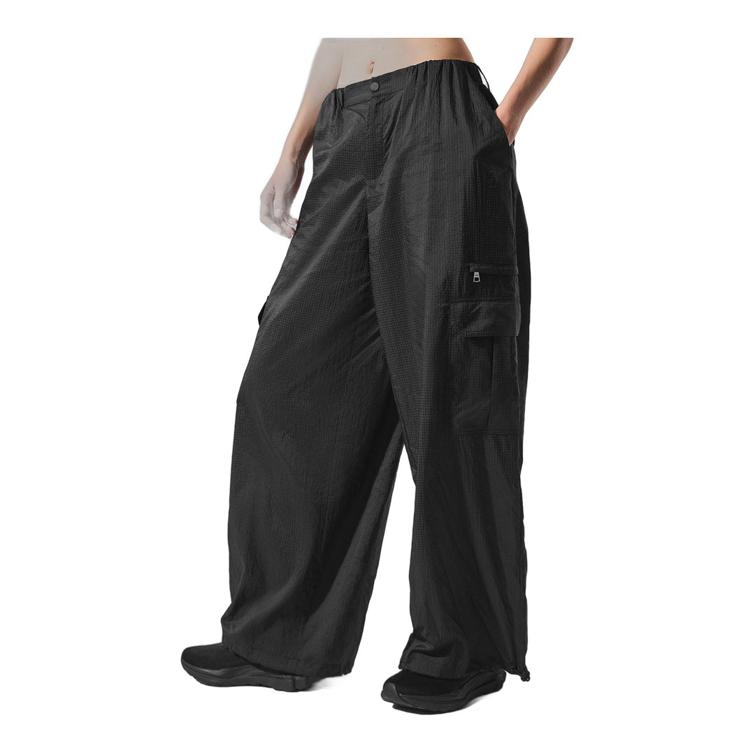 alo Sheer Game Time Wide Leg Jogger - Black by Alo Yoga
