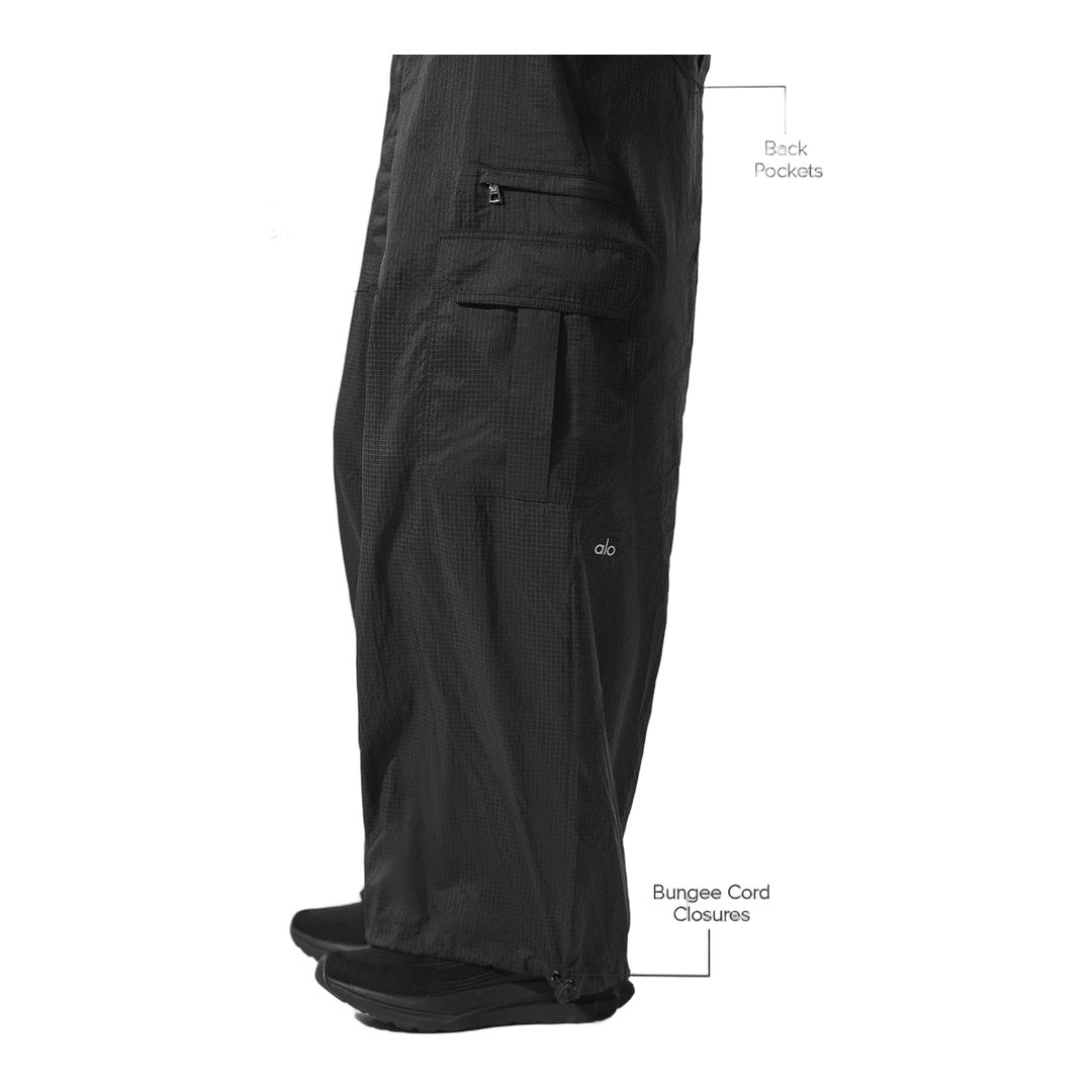 alo Sheer Game Time Wide Leg Jogger - Black by Alo Yoga