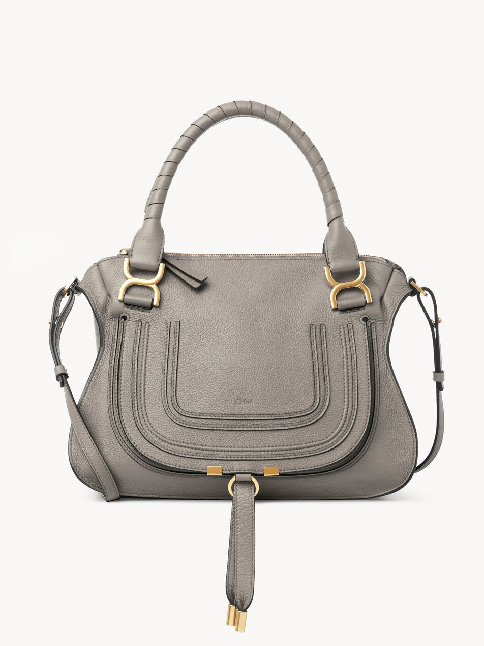 CHLOE Marcie bag in grained leather Cashmere Grey by CHLOE