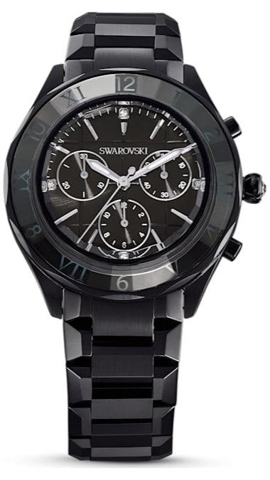 Swarovski Dextera watch, Swiss Made, Metal bracelet, Black, Crystals — product photo (5641393)
