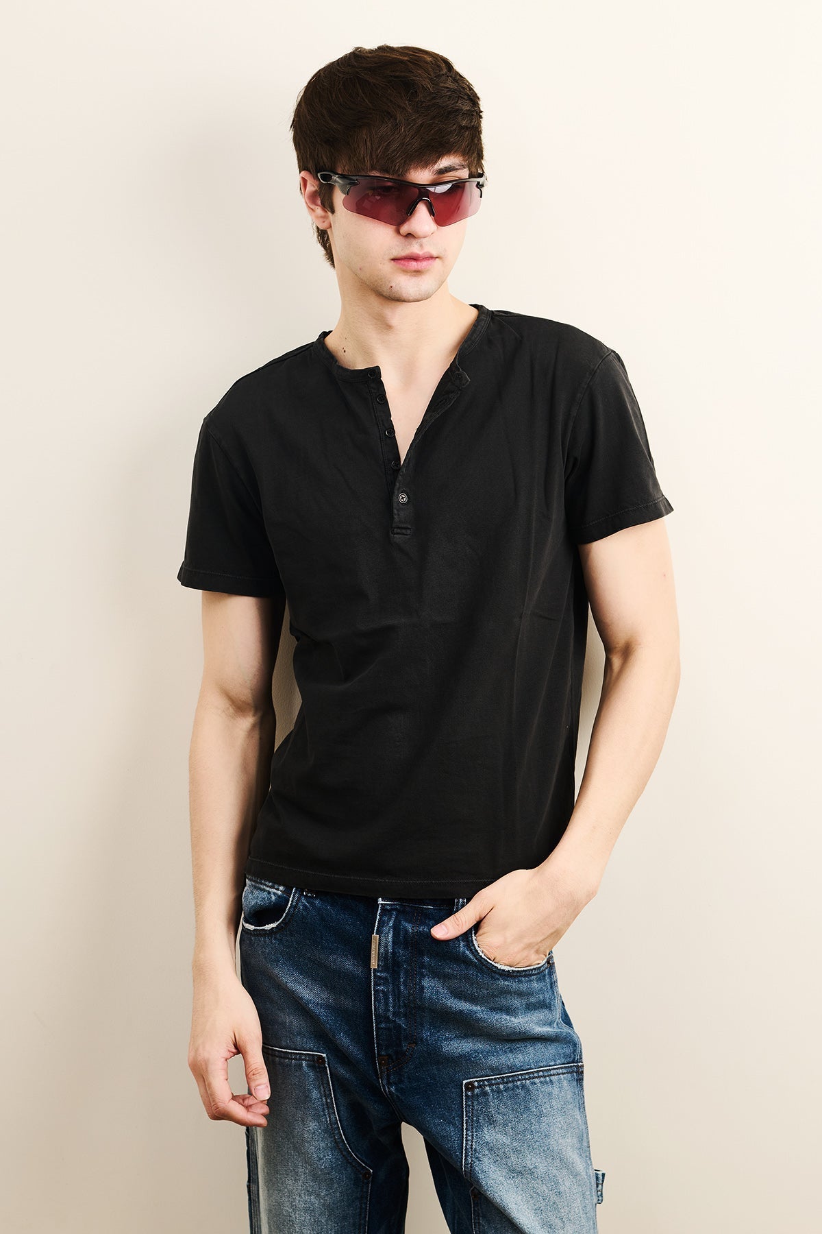 Vintage Henley Tee by Temporary Clo