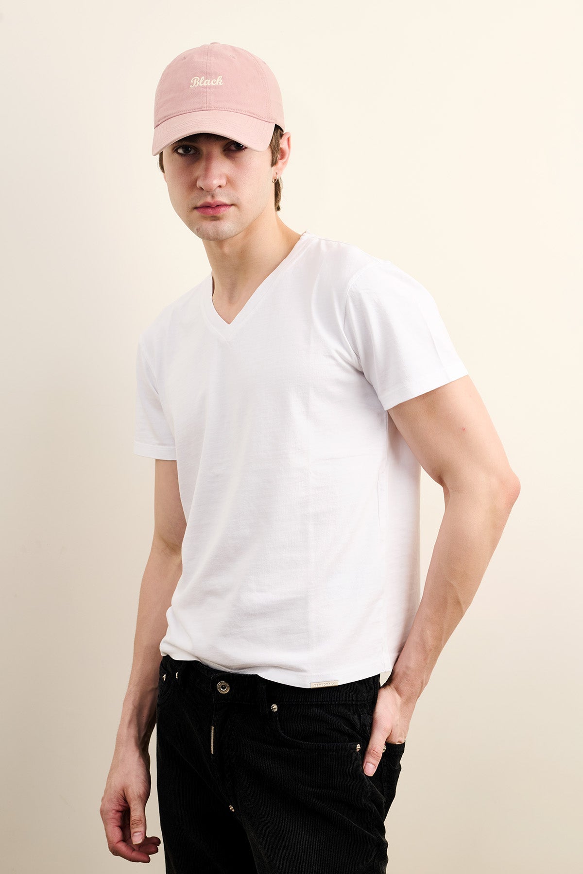 Initial V Neck Tee- Unisex by Temporary Clo