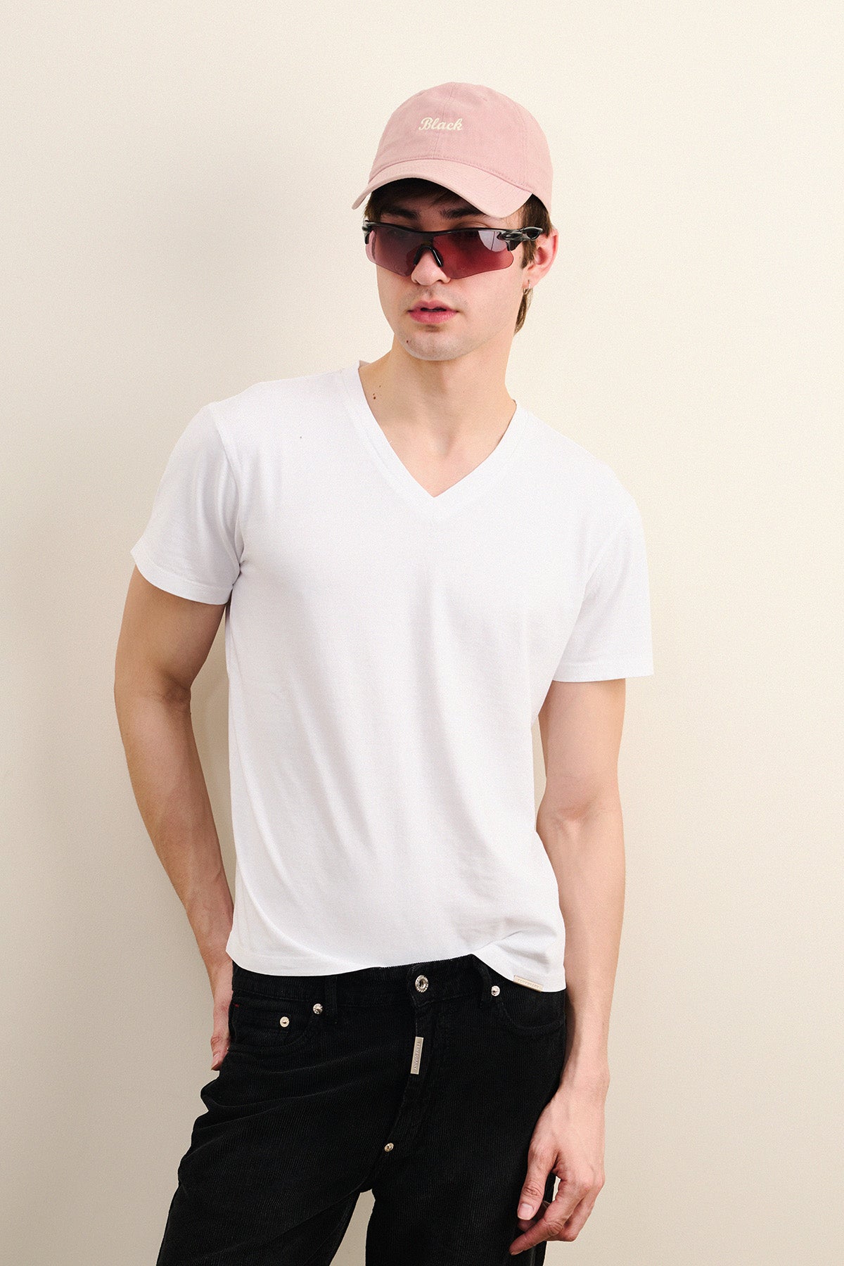 Initial V Neck Tee- Unisex by Temporary Clo