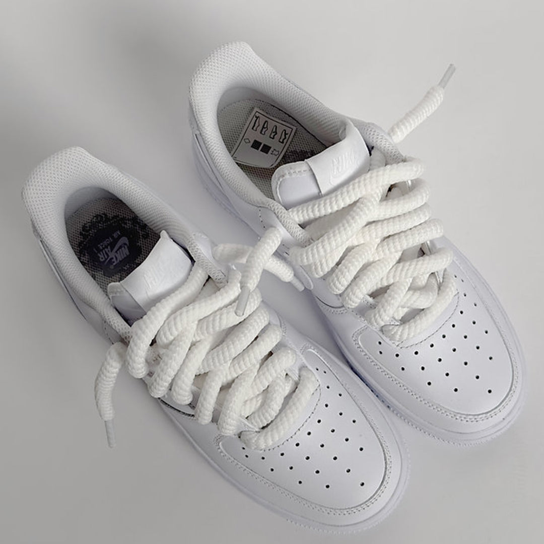 White Wired Rope Shoelaces | Premium Sneaker Laces – KNOTTY by KNOTTY