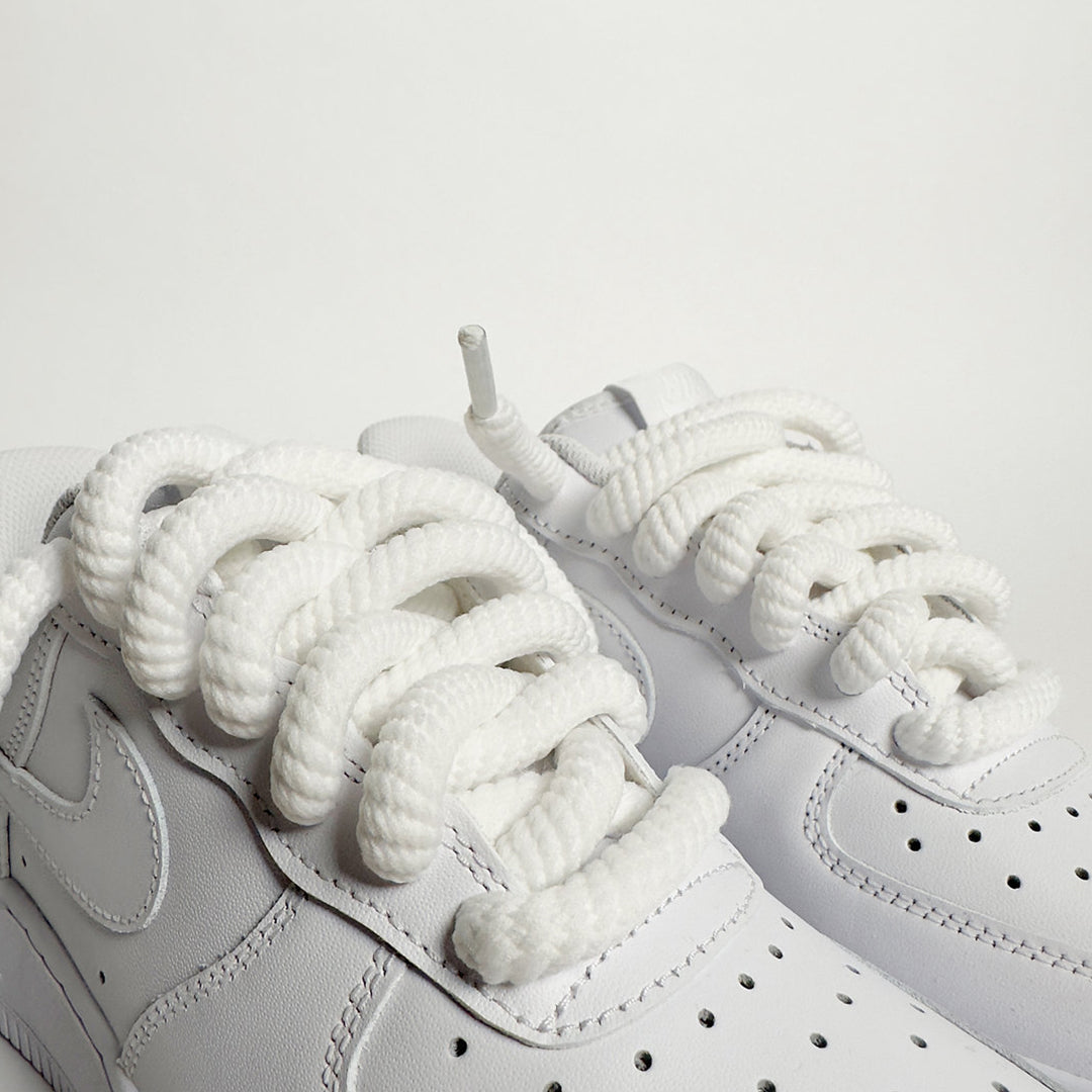 White Wired Rope Shoelaces | Premium Sneaker Laces – KNOTTY by KNOTTY