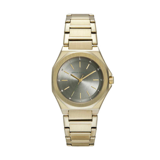 Women Quartz Gray Dial Analog Stainless Steel Watch AX4614