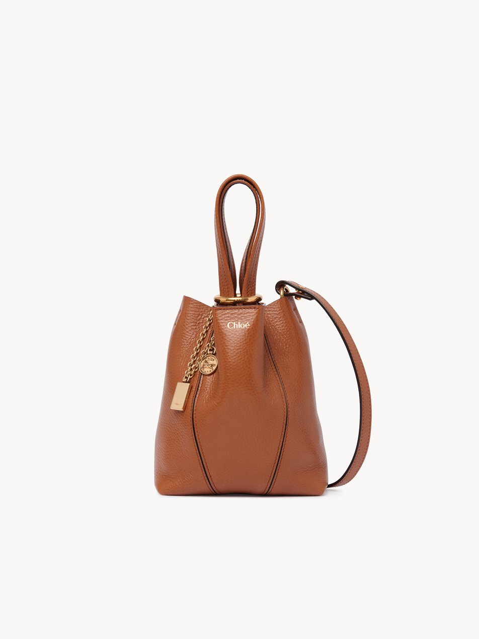 CHLOE Small Chloé Spin tote bag in grained leather Clay Brown by CHLOE