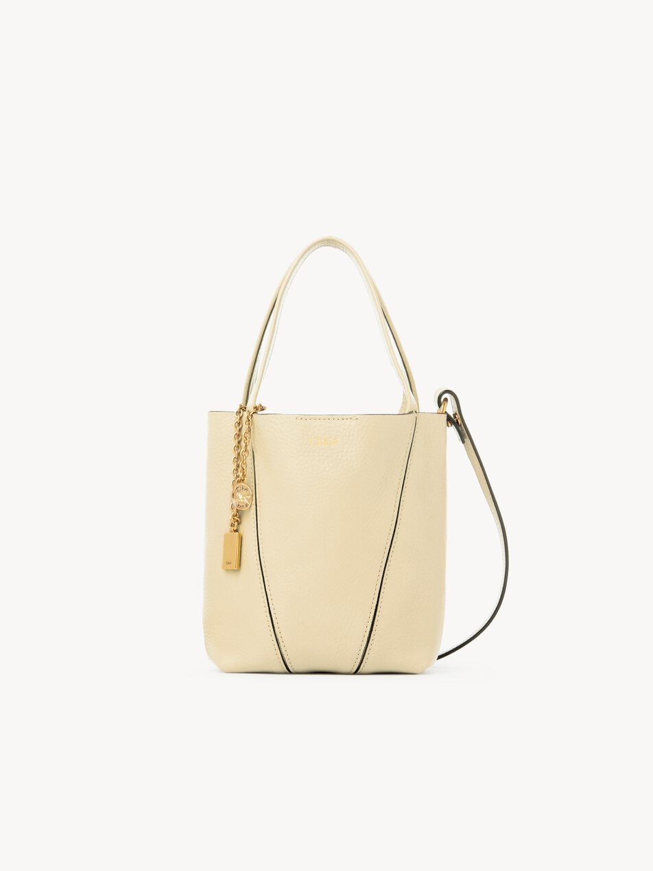 CHLOE Small Chloé Spin tote bag in grained leather Quiet Yellow by CHLOE