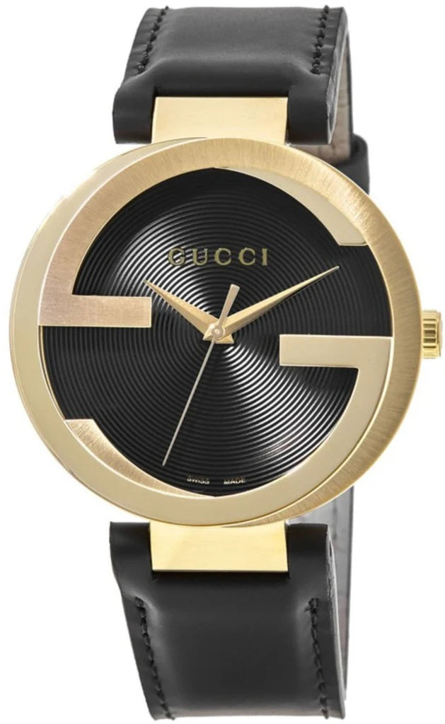 Unisex Gucci YA133326 Black Leather Quartz Watch