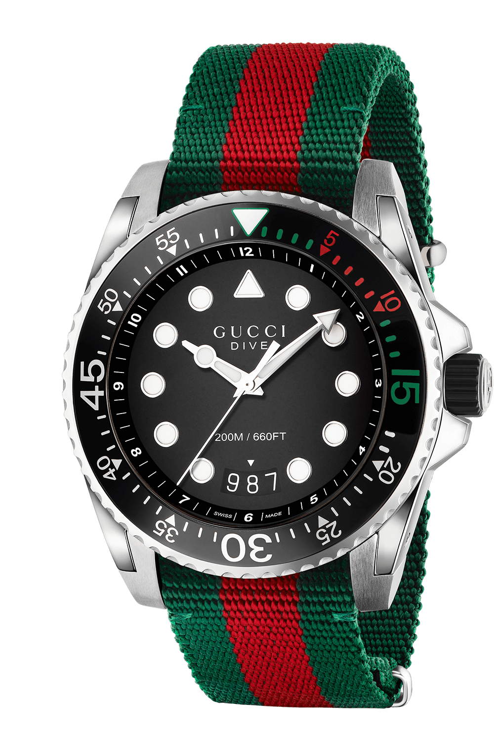 Men’s Gucci YA136209 Dive Quartz Black Dial Strap Watch