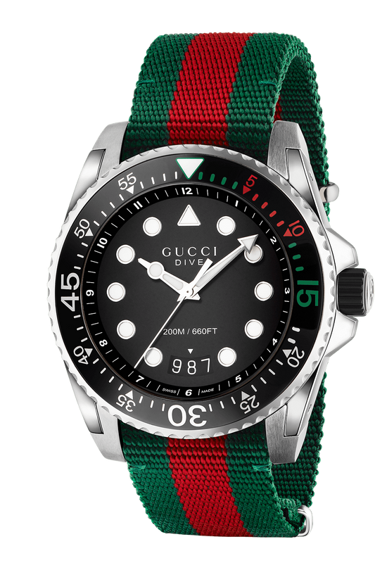 Men’s Gucci YA136209 Dive Quartz Black Dial Strap Watch