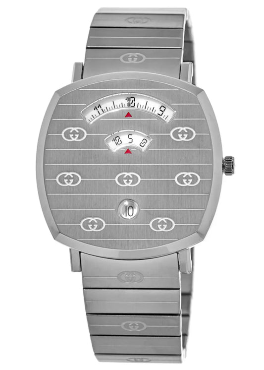 Unisex Gucci YA157410 Grip Quartz Watch with Silver Dial