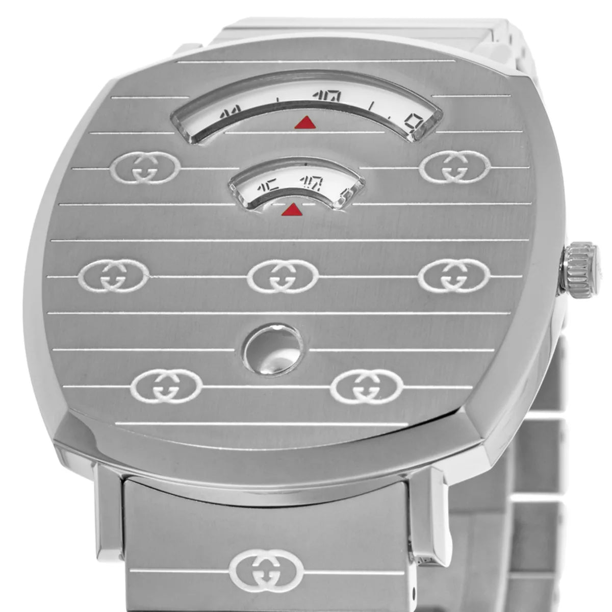 Unisex Gucci YA157410 Grip Quartz Watch with Silver Dial