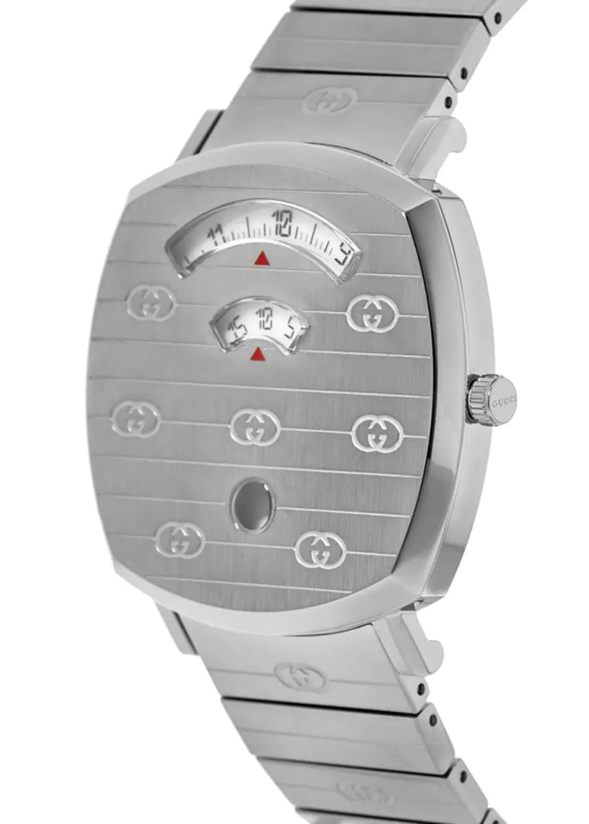 Unisex Gucci YA157410 Grip Quartz Watch with Silver Dial