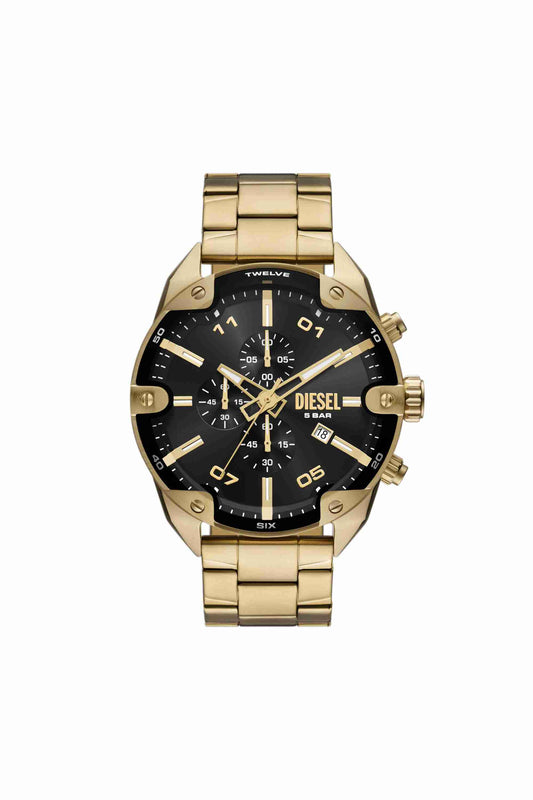Gold DZ4678- Diesel Spiked Chronograph Gold-Tone Stainless Steel Watch