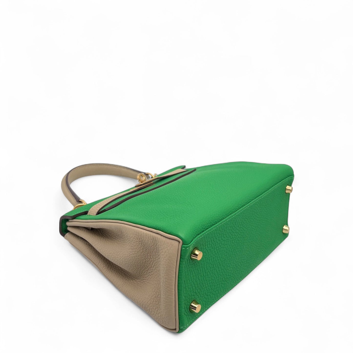 Hermès Horse Shoe Kelly 25 – Togo Leather in Bambou / Trench with Palladium Hardware